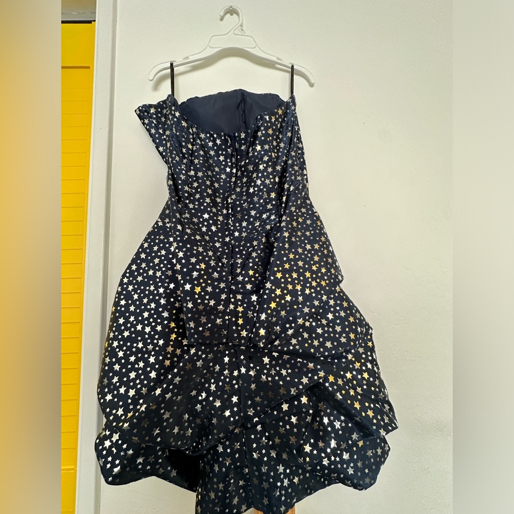 Jessica McClintock Starry Night Strapless Dress 90s size 13